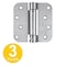 Global Door Controls 4 in. x 4 in. Brushed Chrome Full Mortise Spring 5/8 in. Radius Hinge with Non-Removable Pin, PK3 CPS4040-5/8-26D-3 - alternate 1